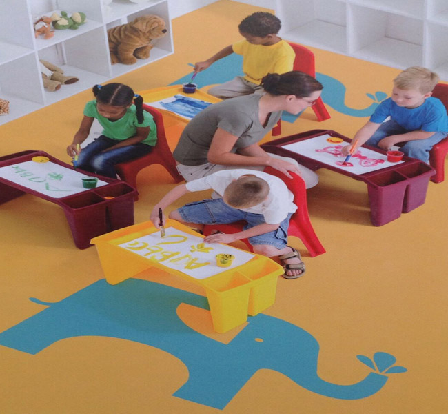 幼兒園專用彈性PVC地板膠